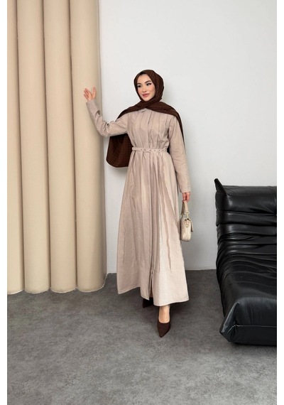 Mihran Butik Quenn Model Coupra Model Kumaş Kemer Detaylı Elbise Taş