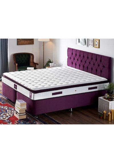 Nironyatak Niron Purple Yatak Seti 140X190 Cm Çift Kişilik Yatak Baza Başlık