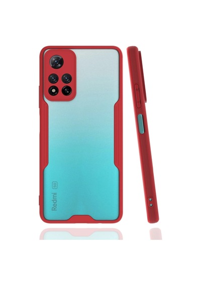 Newface - 317 - Xiaomi Redmi Note 11 Pro Plus 5g Kılıf Platin Silikon - Csmo-tex - - Kırmızı