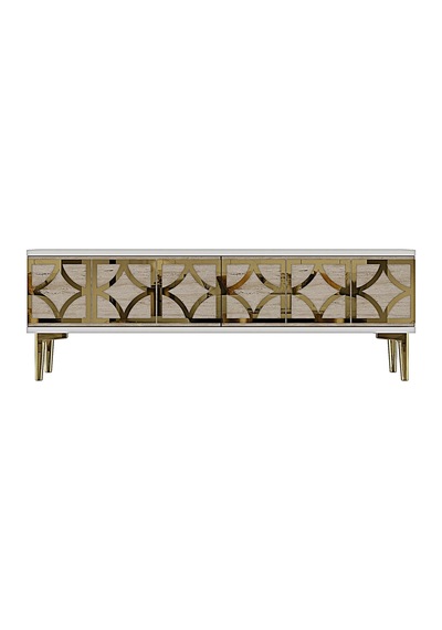 Tsa1237btg - Lemtv120 Tv Stand, Tv Sehpası Beyaz - Traverten - Gold 120cm Tsa1237btg - Lemtv120 Tv Stand, Tv Sehpası Beyaz - Traverten - Gold 120cm