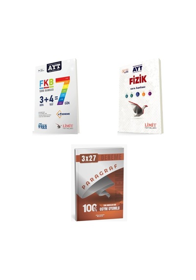 2027 2027 Ayt Limit Fkb Soru + Fizik Soru + Anla Kazan Paragraf Deneme 3'lü Set