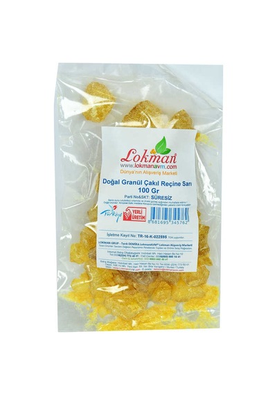 Reçine Doğal Granül Çakıl Sarı 100 Gr Paket