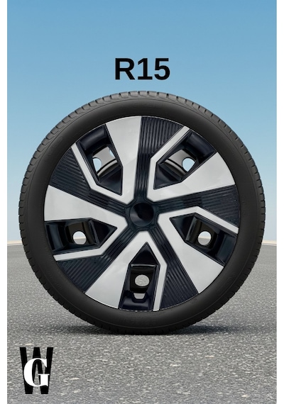 Renault Clio 15 İnç Jant Kapağı 4 Adet Siyah Gri C113