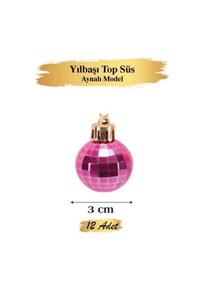 3 Cm Renkli Mix Disko Topu Yılbaşı Süsü 12'li Mini Dekoratif Ağaç Ve Parti Süsleme Seti Diğer