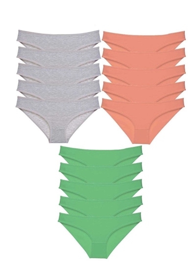 Hubrendy Tedarik 15 Adet Süper Eko Set Likralı Kadın Slip Külot Gri Pudra Yeşil Çok Renkli Hubrendy Tedarik 15 Adet Süper Eko Set Likralı Kadın Slip Külot Gri Pudra Yeşil Çok Renkli