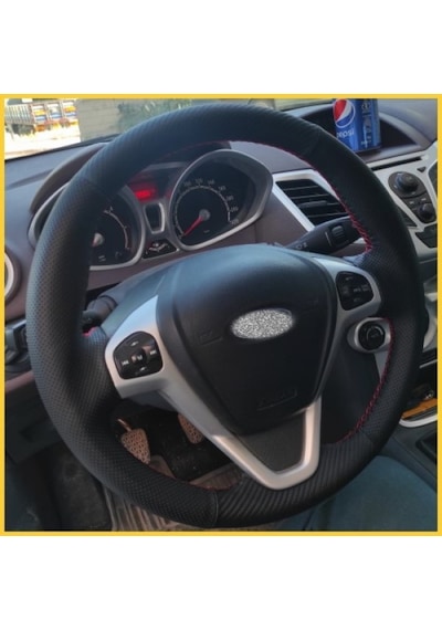 Ford Fiesta 2009-2015 Araca Özel Direksiyon Kılıfı Karbon Noktal