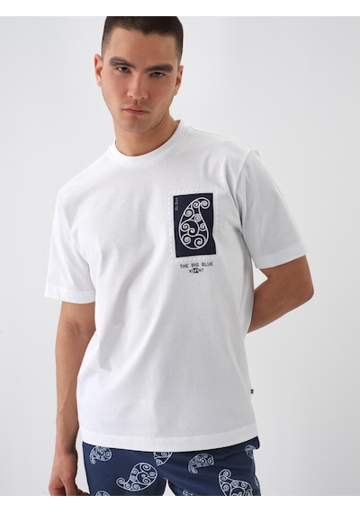 Xint Beyaz Pamuk Dokulu Regular Fit Tişört 502244