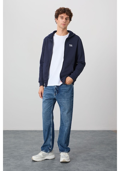 Air Jones Tommy Life Hector Lacivert Şardonlu Erkek Sweatshirt - 88139 Lacivert