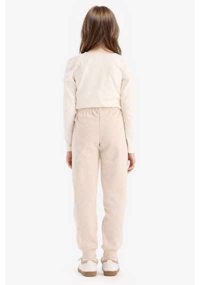 DeFacto Kız Çocuk Baskılı Beli Paçası Lastikli Jogger Eşofman Altı D7012A824WNBG186 Bej