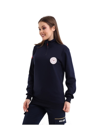 Paramedik Sweatshırt Kışlık Balıkçı Yaka Lacivert-7348
