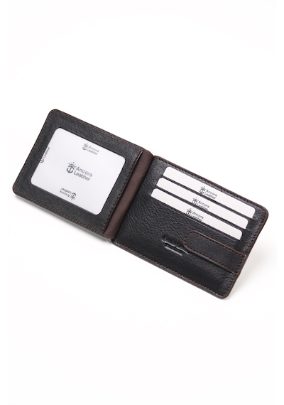 Ancora Leather Hakiki Deri-minimal Tasarım Kartlık-26205-kişiye Özel İsim Baskılı Kahve
