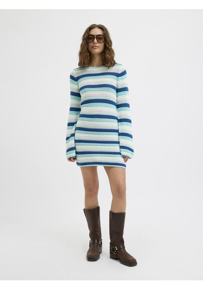 Jack & Jones Kadin Sifir Yaka Uzun Kollu Örgü Elbise - Rory - 12275508 Aqua Sky
