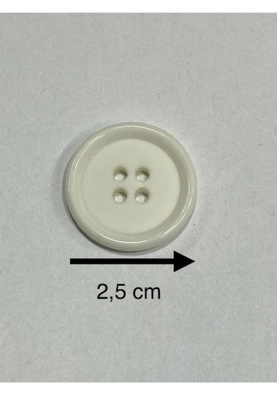 Trençkot Mont Düğmesi Italyan Düğme 20 Lı Set Beyaz 2,5 Cm M8926