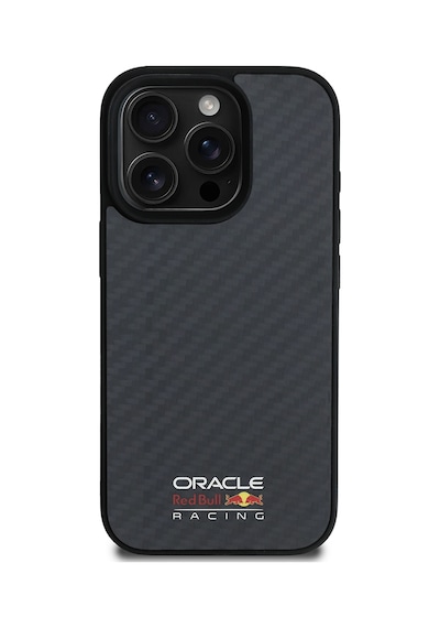 Apple Uyumlu iPhone 15 Pro Max Kılıf Redbull Lisanslı Magsafe Karbon Fiber Parlayan Logolu Kapak Siyah