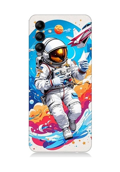 Samsung Galaxy M34 Uyumlu Astranot Ve Uzay Aracı Desenli Silikon Kılıf
