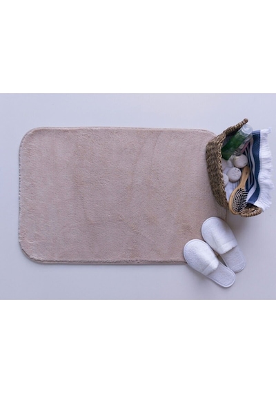 Puffy Yumuşak Banyo Paspas 40 X 60 Kaymaz Ekstra Yumuşak Antrasit Beyaz