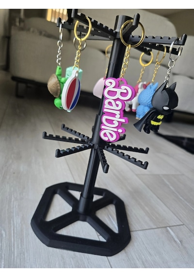 3d Anahtarlık Standı 2 Katlı Dönen-takı Organizer