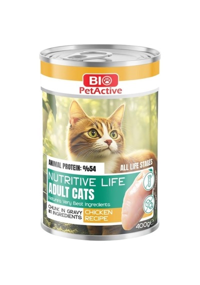 Bio Petactive Nutritive Life Tavuklu Kedi Konservesi 400 Gr