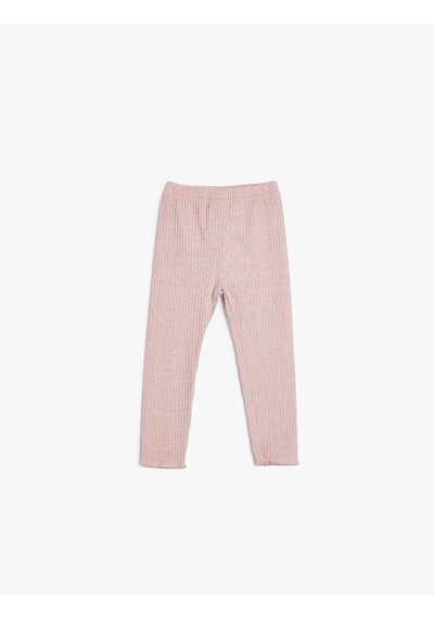Koton Basic Tayt Beli Lastikli Yumuşak Dokulu Pembe 5wmg40006ak Gül