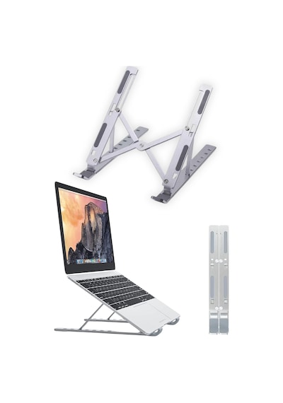 Teleskopik Laptop Standı Ayarlanabilir Yükseklikli Metal Gövdeli Taşınabilir Ergonomik Cihaz Standı