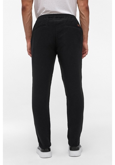 Süvari Siyah Slim Düz Jogger Pantolon