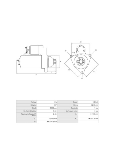 12v Marş Motoru Bosch Tipi 9 Diş 2.2 Kw Vw Toureg 2.5 Tdı 2003-2010