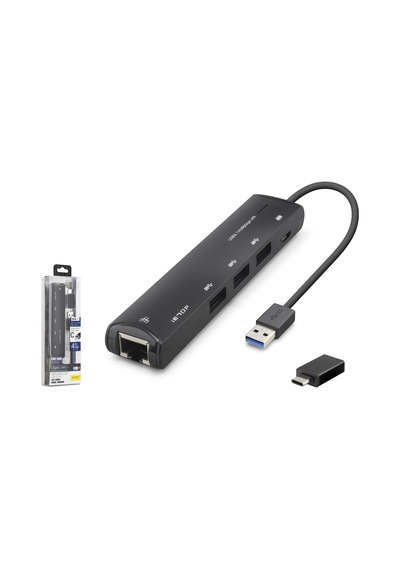 İetop Hdx7897 Usb Type-c 3.2 Gen1 Combo Hub Ethernet Gigabit 4 Port Siyah