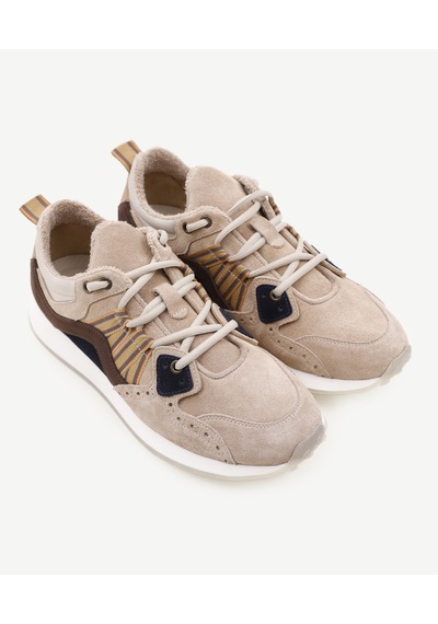 Yargıcı Grogren Detaylı Deri Sneaker Kum