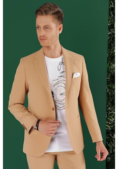 Efor C 645 Slim Fit Camel Spor Ceket CAMEL Efor C 645 Slim Fit Camel Spor Ceket CAMEL