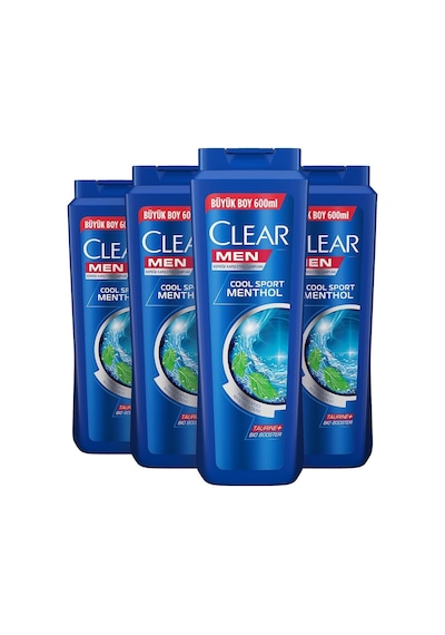 Clear Men Kepeğe Karşı Etkili Şampuan Cool Sport Menthol 600 Ml X 4