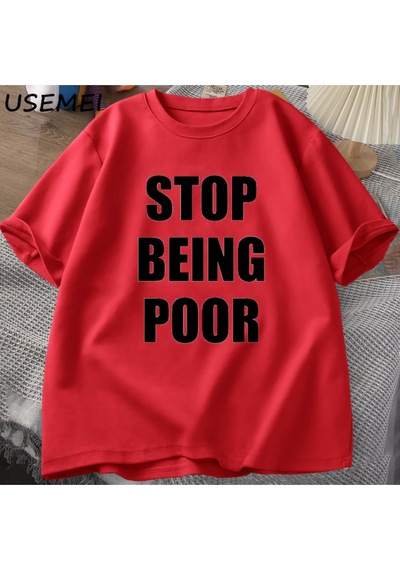 Flood Of Style Fakir Olmak Durdurmak Tshirt Kadınlar Rahat Pamuk Baskılı Tişört Y2k Ünlü İlham Grafik T-shir Kırmızı
