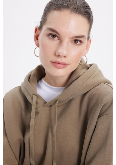 Tudors Kadın Oversize Geniş Kesim Pamuklu Yumuşak Dokulu İçi Polarlı Basic Yeşil Kapüşonlu Sweatshirt-42084 Yeşil2 Tudors Kadın Oversize Geniş Kesim Pamuklu Yumuşak Dokulu İçi Polarlı Basic Yeşil Kapüşonlu Sweatshirt-42084 Yeşil2