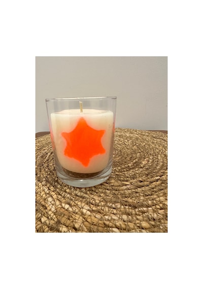 Cam Bardakta Fosforlu Turuncu Mum Soya Wax Turuncu
