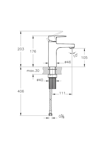 Artema Flow Square Mat Siyah Yüksek Lavabo Bataryası - A4293836