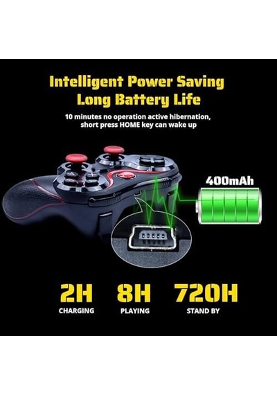 Evrensel Wireless Gamepad, Usb Kablosuz Bluetooth 5.0 Joystick Tv Box Konsol Oyun Kumandası, Android İos Cep Telefonu Tutucu İçin X3