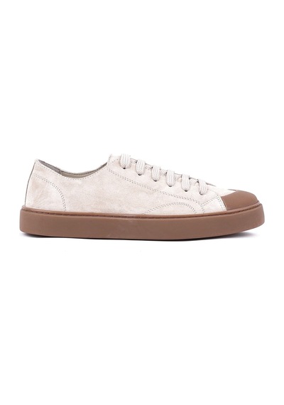 Shoetyle - Hakiki Süet Deri Bej Rengi Erkek Sneaker - 666-01-03-1548