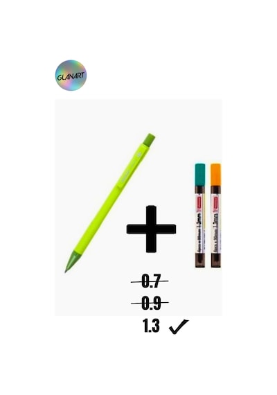 1.3 Mm Uçlu Kalem Ve 2 Paket 1.3 Mm Uç Seti Mikro Yeşil