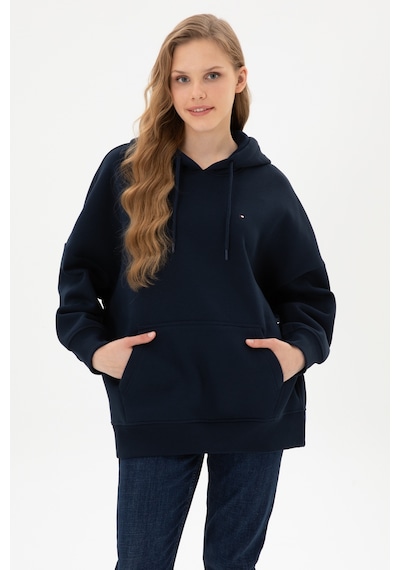U.S. Polo Assn. Kadın Lacivert Şardonlu Kapüşonlu Sweatshırt 50313567-VR033
