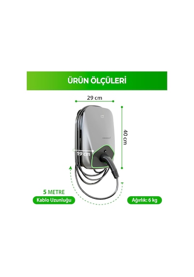Goboenergy Bc31b Elektrikli Araç Şarj İstasyonu Type 2 Kablolu 22 Kw Max 32a, Duvar Tipi Ev Şarj Ünitesi Genel