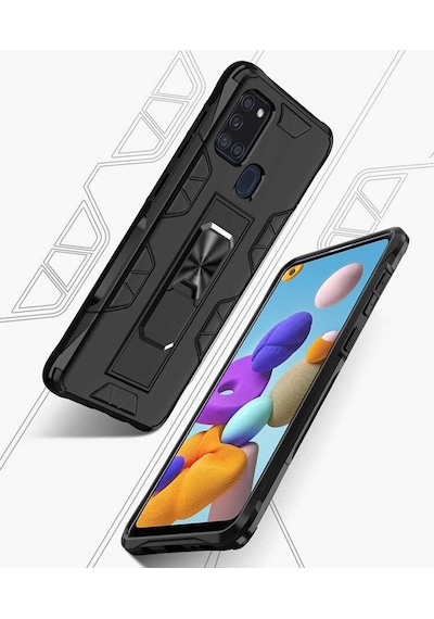 Samsung Uyumlu Galaxy A21S Kilif Miknatisli Zirhli Korumali Silikon 466792722