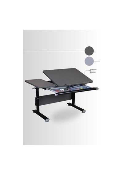 Vega Basic Yükseklik Ve Eğim Ayarlı Çalışma Masası, Çekmeceli Bilgisayar Ve Ofis Masası, Antrasit Gri Vega Basic Yükseklik Ve Eğim Ayarlı Çalışma Masası, Çekmeceli Bilgisayar Ve Ofis Masası, Antrasit Gri