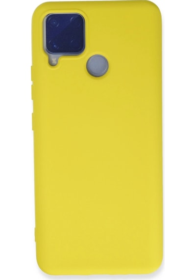 Cosmotex Newface Realme C15 Kılıf Nano İçi Kadife Silikon - Sarı