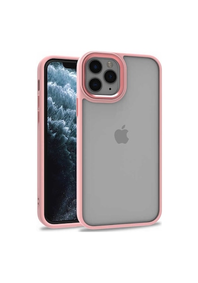 Apple Uyumlu iPhone 11 Pro Kapak Metal Kamera Korumalı Arkası Şeffaf Silikon Kılıf - Lila