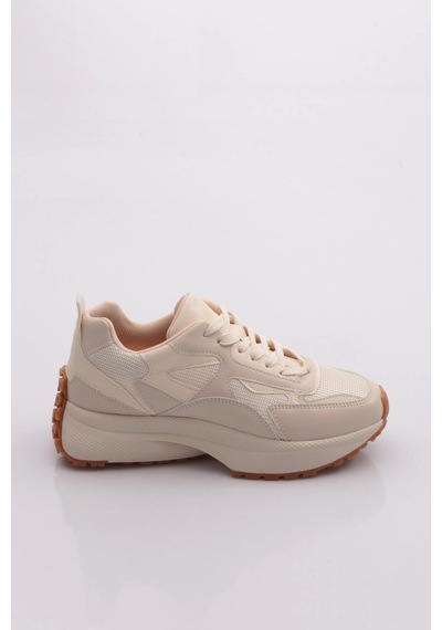 Dgn 83144 Kadin Sneaker Ayakkabi Bej