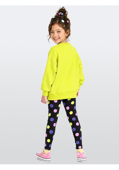 Kız Çocuk Takım Unicorn Sweatshirt - Puantiye Tayt Takım (4-10 Yaş)