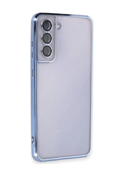 Tedar Samsung Galaxy Uyumlu S21 Fe Kılıf Razer Lensli Silikon - Açık Mavi Najmaddin standart