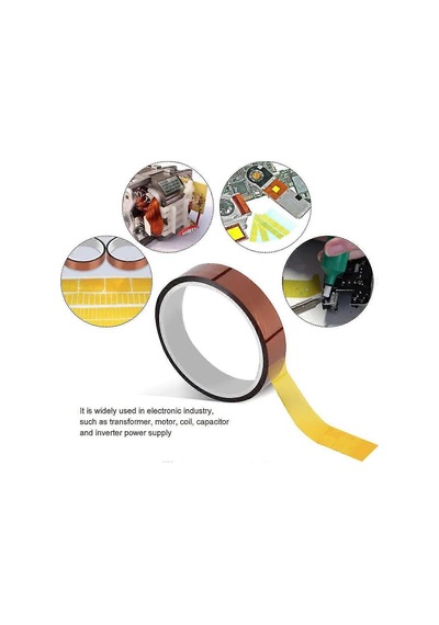 20mm & Kez 30m Poliimid Kapton Yüksek Sıcaklık Yapışkan Bant Isıya Dayanıklı
