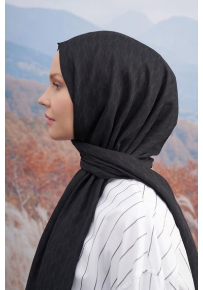 Armanda 70 X 190 Cotton Monogram Desen Şal - Ar 3098 03048 - 70 X 190 / Siyah