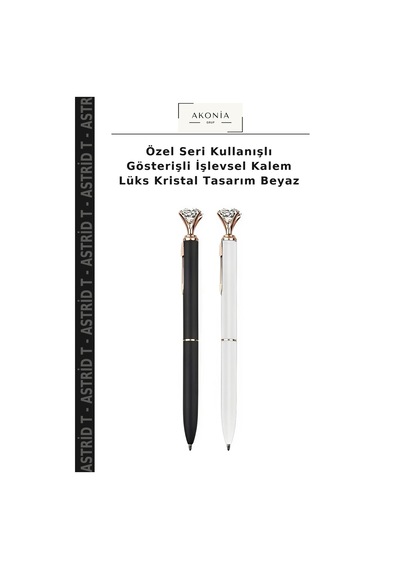 Özel Seri Kullanışlı Gösterişli İşlevsel Kalem Lüks Kristal Tasarım Beyaz Çok Renkli