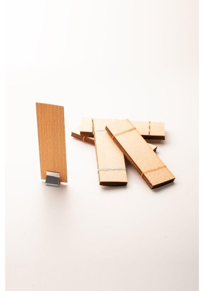 Ahşap Mum Fitili + Yapışkanlı Sehpa - 40 Adet 30mm X 100mm X 0,5mm